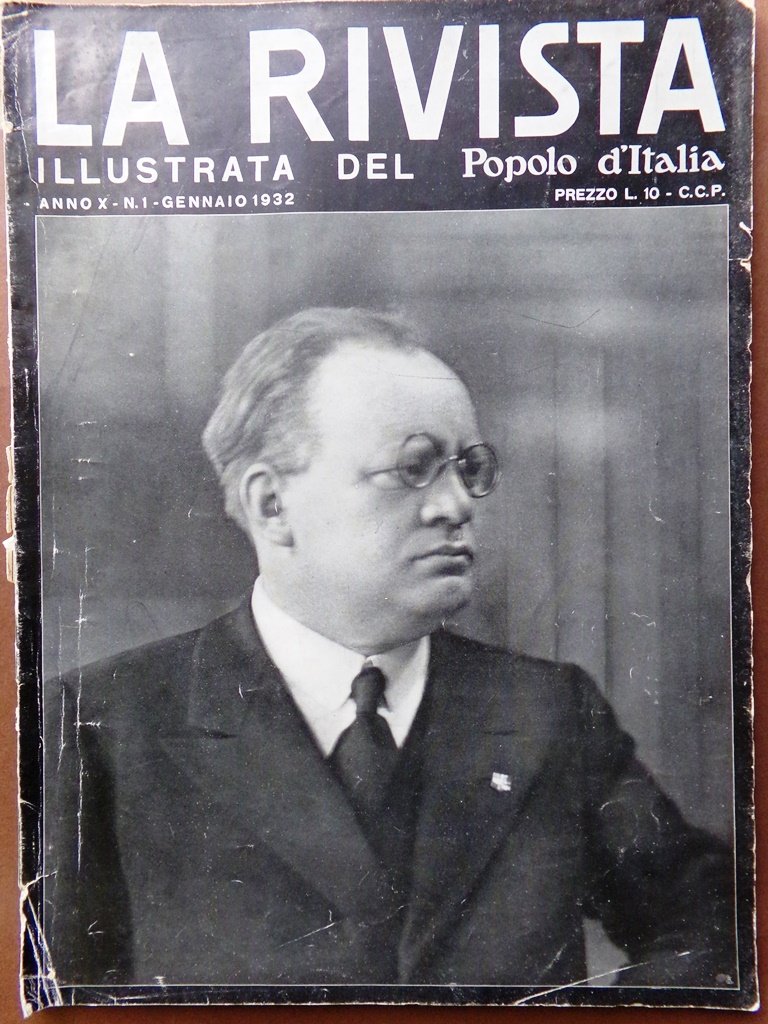 La Rivista illustrata Gennaio 1932 Arnaldo Mussolini Flamenco Testoni Giocattoli