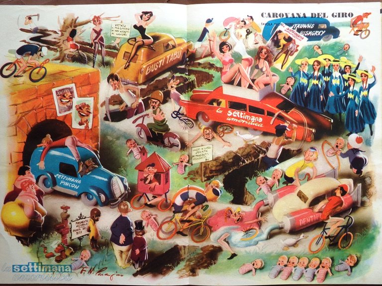 La Settimana Umoristica 14 Giugno 1954 Domingo Giorgio Gabry Carovana …