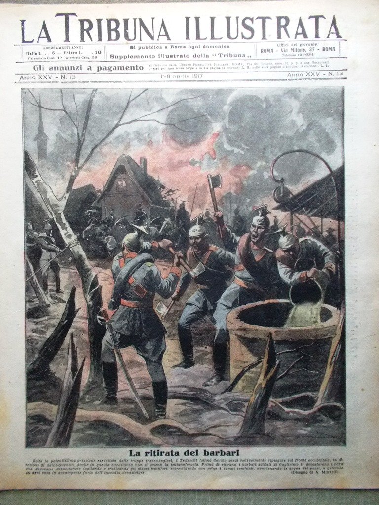 La Tribuna Illustrata 1 Aprile 1917 WW1 Somme Nicola Aleksandrovic …