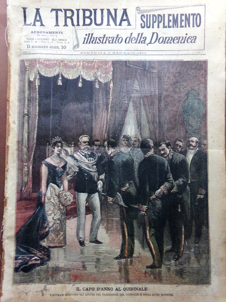 La Tribuna Illustrata 1 Gennaio 1893 Capodanno Quirinale Penelope Melandri …