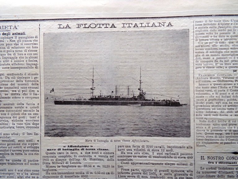 La Tribuna Illustrata 1 Gennaio 1899 Bandiera Regia Nave Umbria …