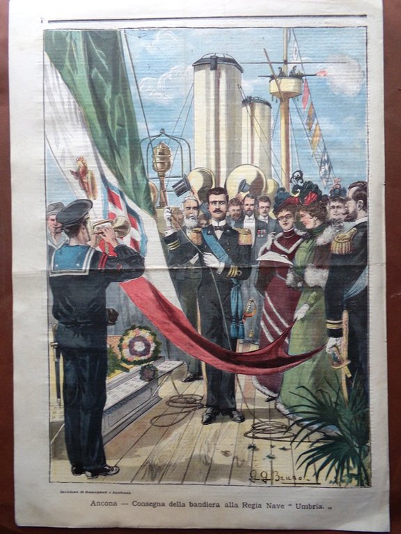 La Tribuna Illustrata 1 Gennaio 1899 Bandiera Regia Nave Umbria …