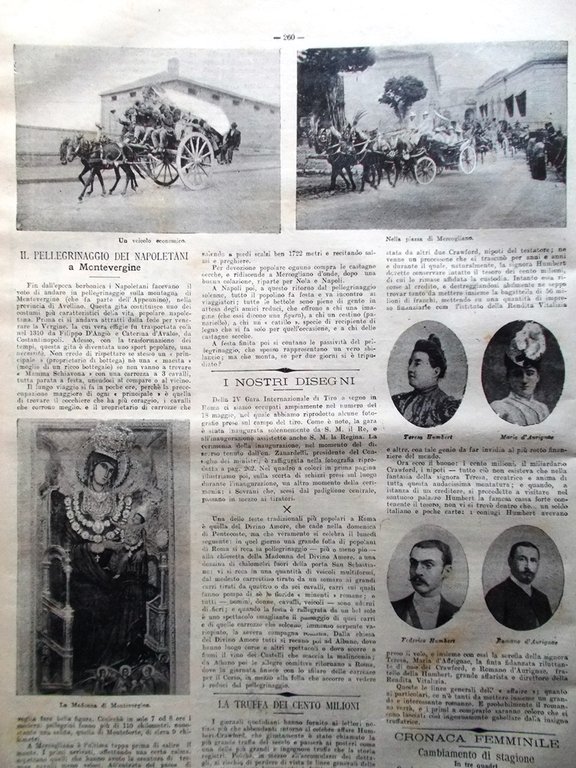 La Tribuna Illustrata 1 Giugno 1902 Napoletani Montevergine Martinica Spiritismo
