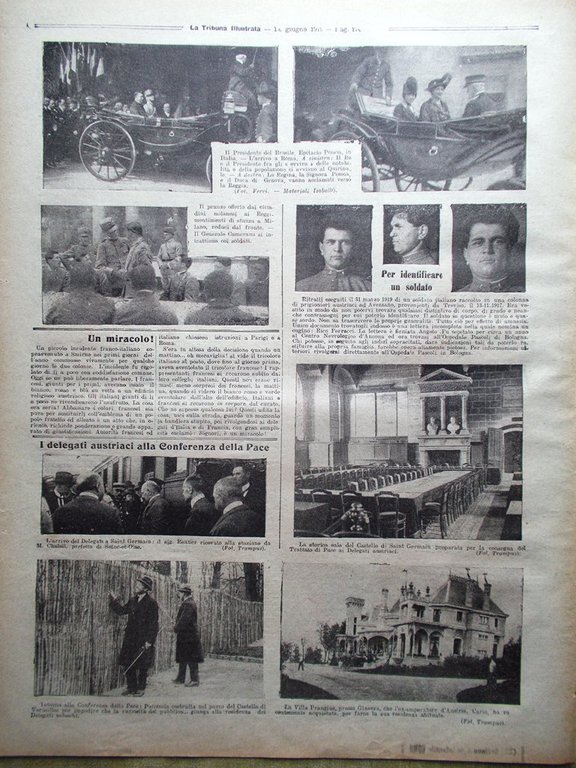 La Tribuna Illustrata 1 Giugno 1919 Epitacio Pessoa Carlo Austria …