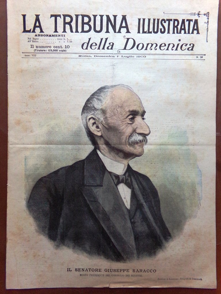 La Tribuna Illustrata 1 Luglio 1900 Saracco Deputati Croce Vesuvio …