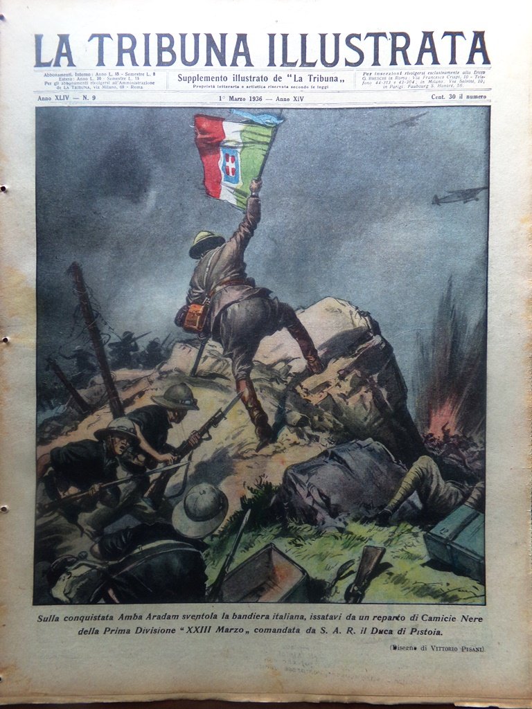 La Tribuna Illustrata 1 Marzo 1936 Vittoria di Amba Aradam …