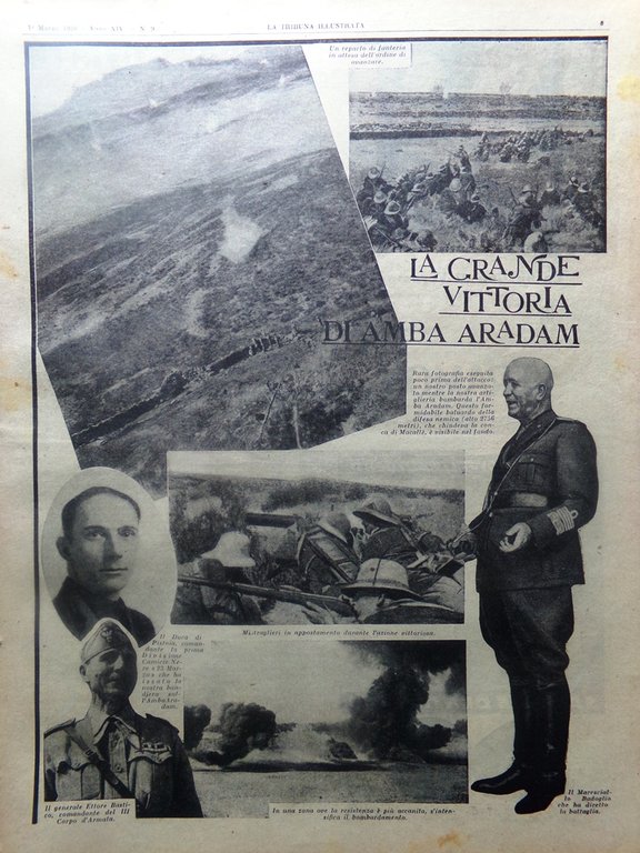 La Tribuna Illustrata 1 Marzo 1936 Vittoria di Amba Aradam …