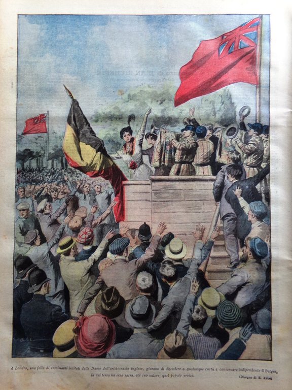 La Tribuna Illustrata 1 Novembre 1914 WW1 Alberto Belgio Sottomarini …