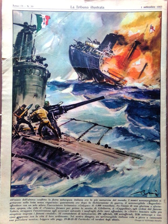 La Tribuna Illustrata 1 Settembre 1963 Sommergibili Italiani Garland Boscimani