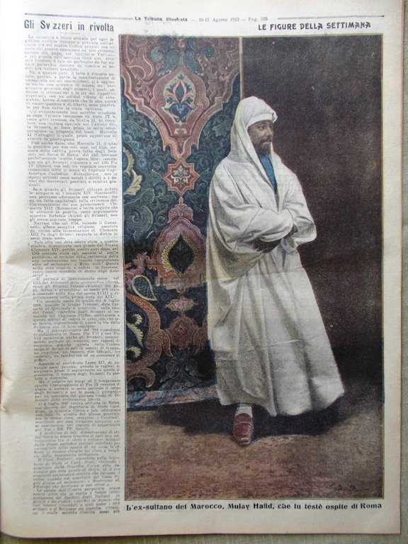 La Tribuna Illustrata 10 Agosto 1913 Mulay Hafid Macedonia Cavalieri …