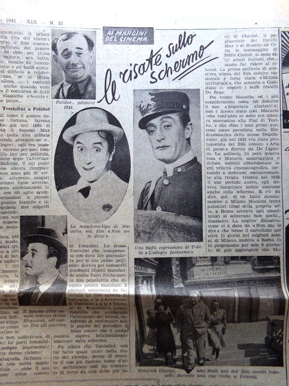 La Tribuna Illustrata 10 Agosto 1941 WW2 Totò Macario Eco …