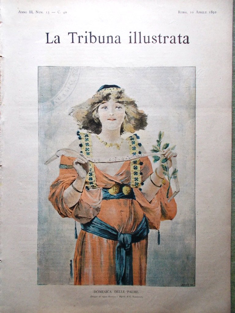 La Tribuna Illustrata 10 Aprile 1892 Collodi Conti Mantegazza Palazzo …