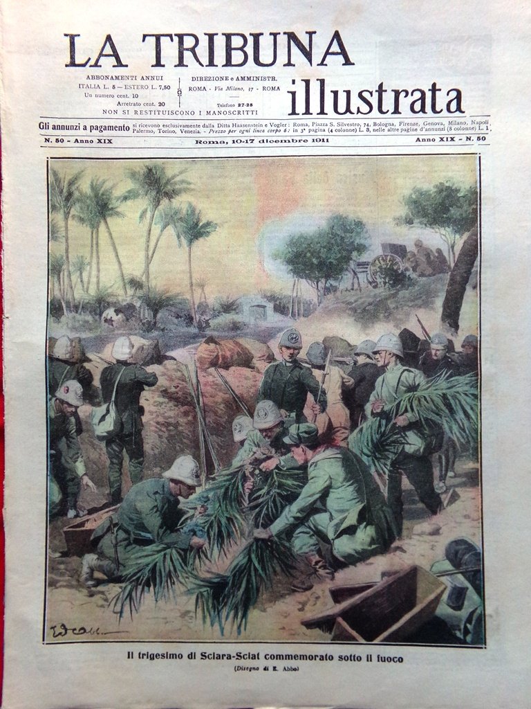 La Tribuna Illustrata 10 Dicembre 1911 Tripolitania Tuareg Stazione Coltano …