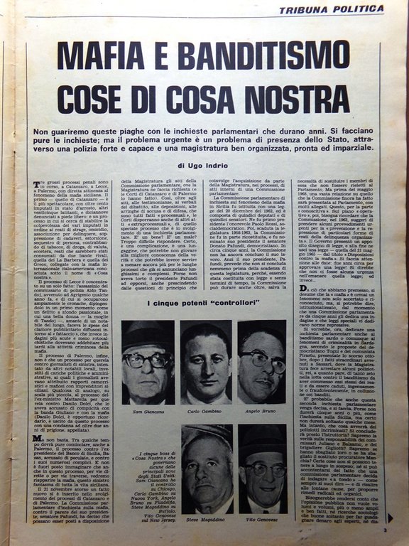 La Tribuna Illustrata 10 Dicembre 1967 Mafia Banditi Biagini Era …