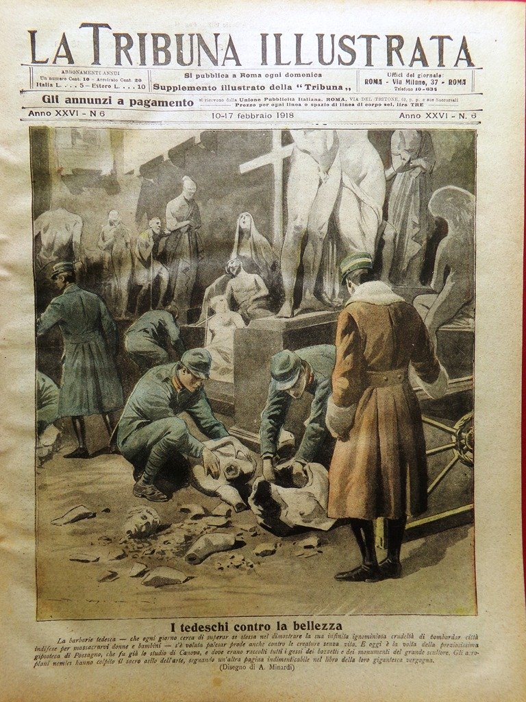 La Tribuna Illustrata 10 Febbraio 1918 WW1 Gipsoteca di Possagno … | Immagine principale