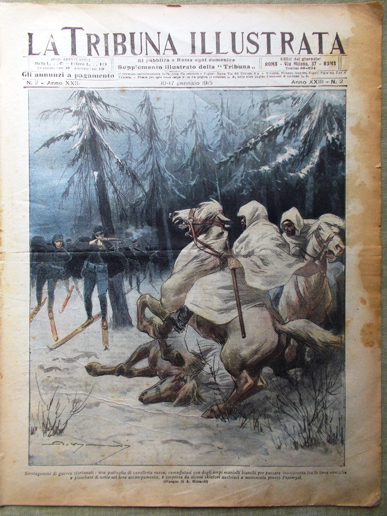 La Tribuna Illustrata 10 Gennaio 1915 WW1 Vallona Prussia Davidson …