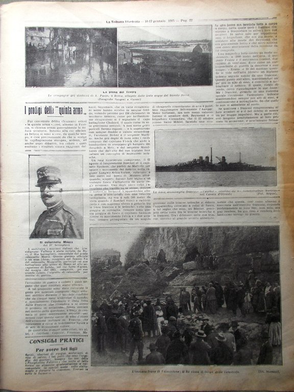 La Tribuna Illustrata 10 Gennaio 1915 WW1 Vallona Prussia Davidson …