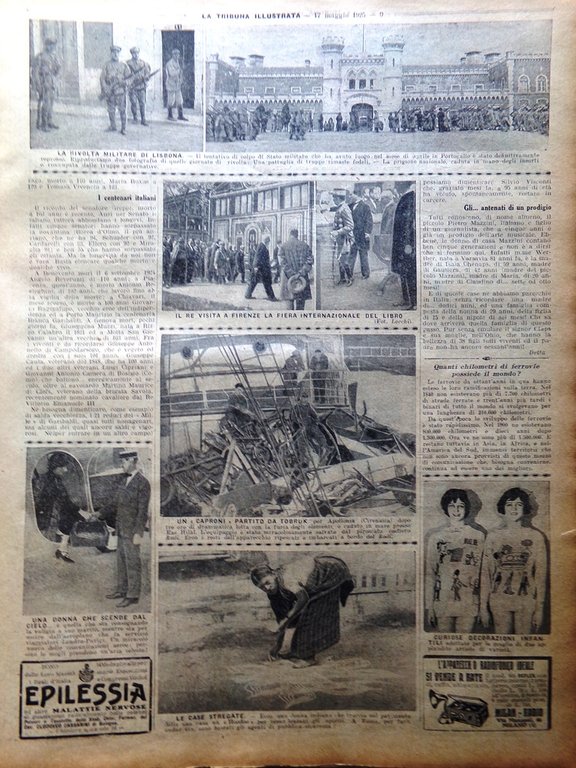 La Tribuna Illustrata 10 Maggio 1925 Musei Rivolta Lisbona Coogan …