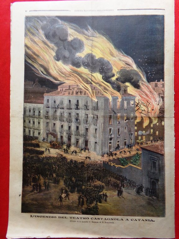La Tribuna Illustrata 10 Marzo 1901 Incendio Teatro Castagnola a …