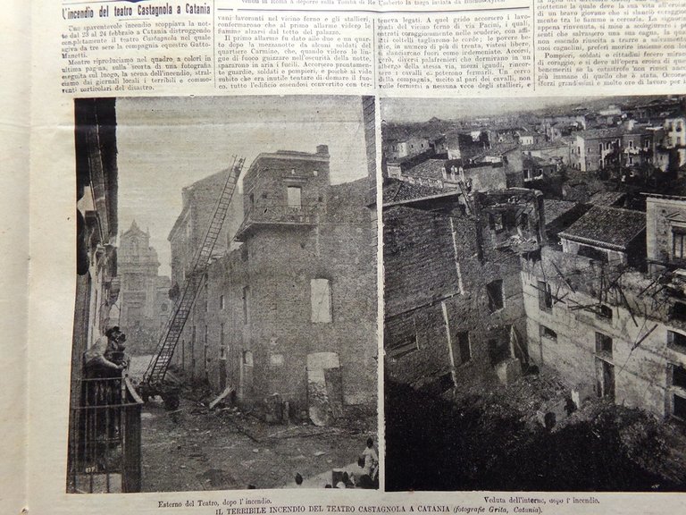 La Tribuna Illustrata 10 Marzo 1901 Incendio Teatro Castagnola a …