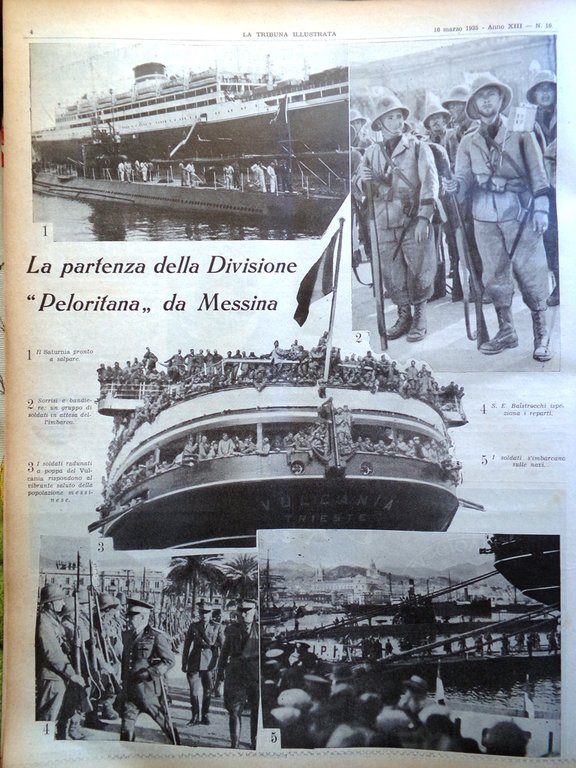 La Tribuna Illustrata 10 Marzo 1935 Musti Divisione Messina Castello …