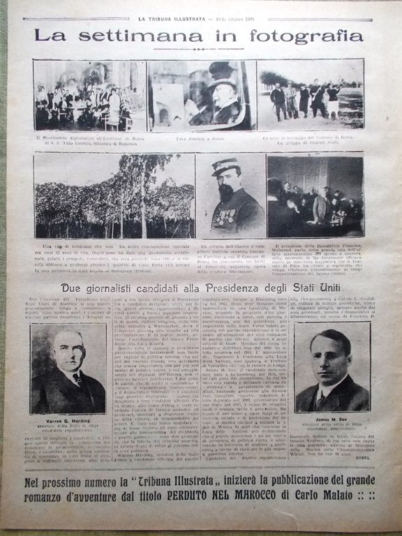 La Tribuna Illustrata 10 Ottobre 1920 Harding e Cox Presidenza …