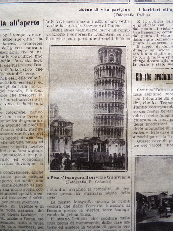 La Tribuna Illustrata 11 Febbraio 1912 Tram Pisa Moroni Tripolitania …