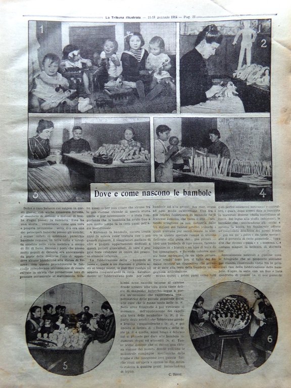 La Tribuna Illustrata 11 Gennaio 1914 Ebrei Russi Bambole Claretie …