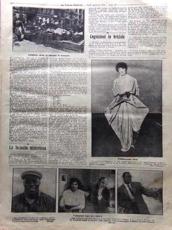 La Tribuna Illustrata 11 Gennaio 1914 Ebrei Russi Bambole Claretie …