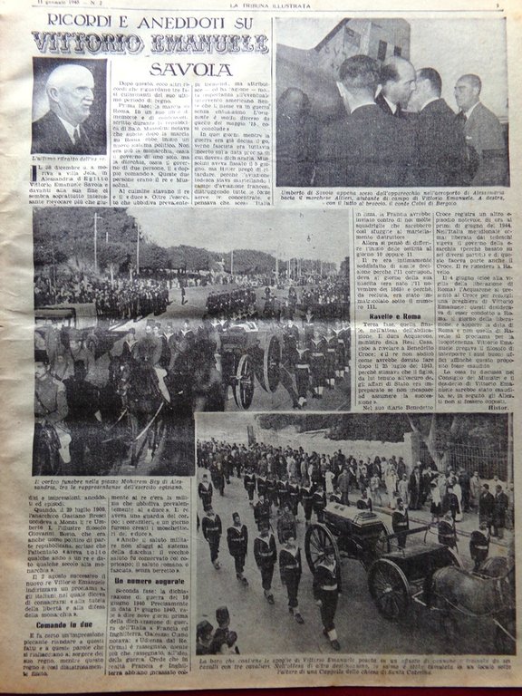 La Tribuna Illustrata 11 Gennaio 1948 Vittorio Emanuele III Coppi … | Immagine Gallery 2
