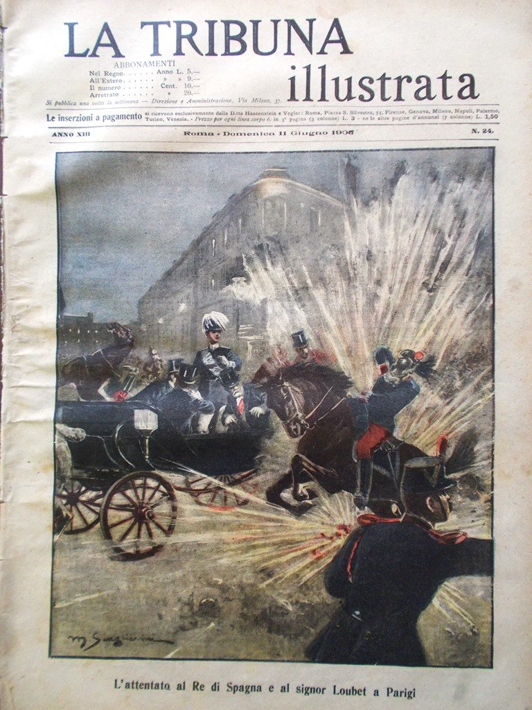 La Tribuna Illustrata 11 Giugno 1905 Attentato Re di Spagna …