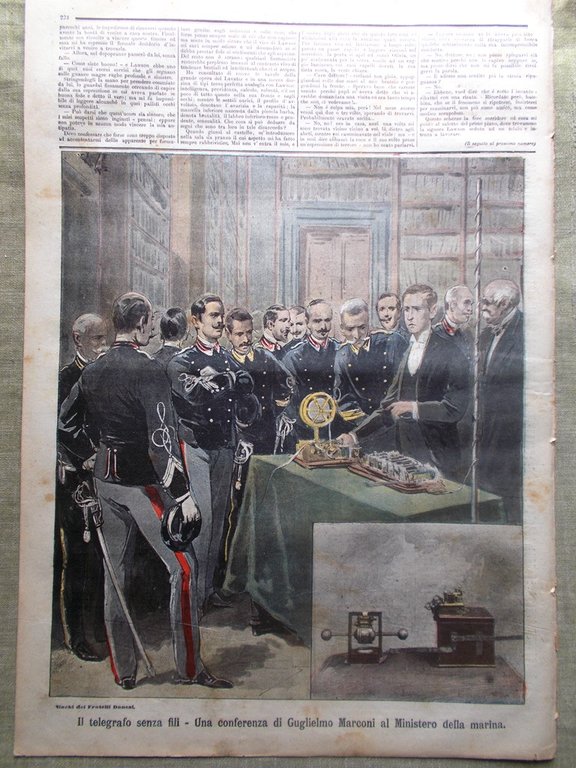 La Tribuna Illustrata 11 Luglio 1897 Partini Marconi Bausan Ferdinando …