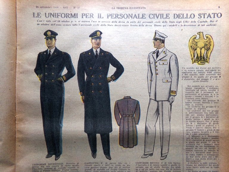 La Tribuna Illustrata 11 Settembre 1938 Scalatori Lindbergh Uniformi Manciukuò