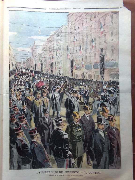 La Tribuna Illustrata 12 Agosto 1900 Funerali Re Umberto Savoia …