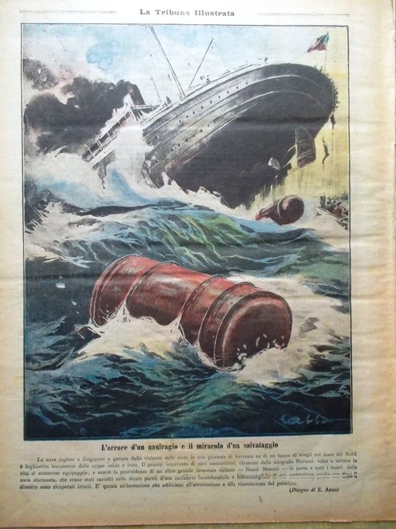 La Tribuna Illustrata 12 Dicembre 1920 Catastrofe Singapore Rouge Noir …