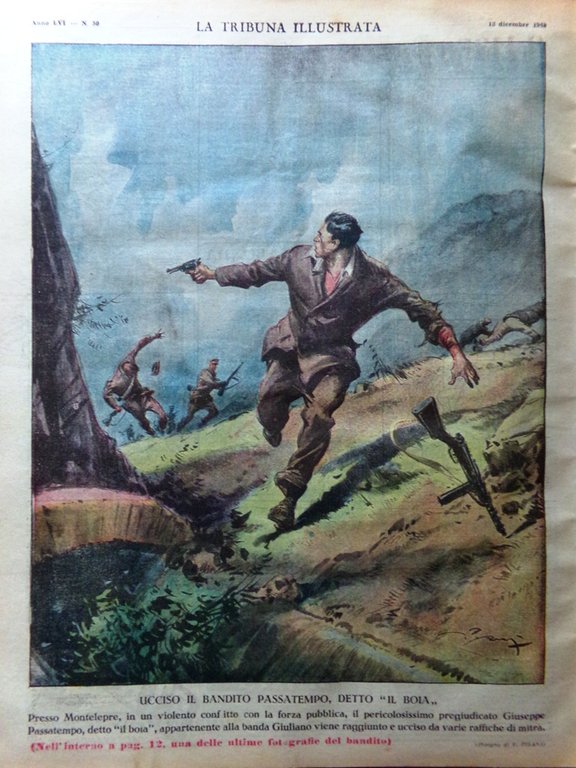 La Tribuna Illustrata 12 Dicembre 1948 Bandito Giuliano Terracini Boia … | Immagine Gallery 3