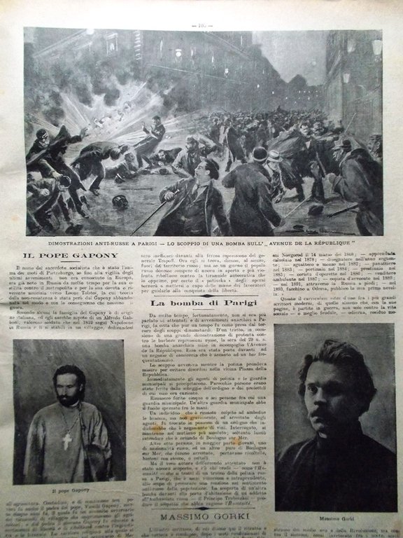 La Tribuna Illustrata 12 Febbraio 1905 Massimo Gorki Gapon Principini …