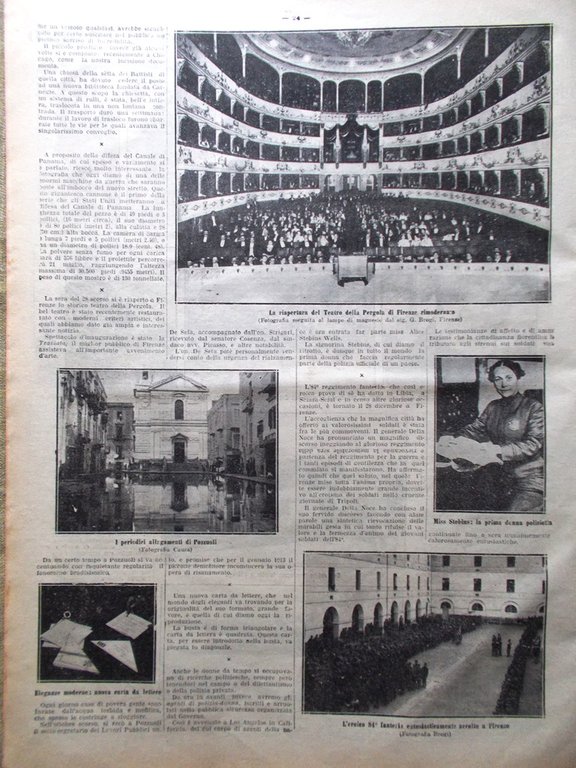La Tribuna Illustrata 12 Gennaio 1913 Pozzuoli Pergola Firenze Balcani …