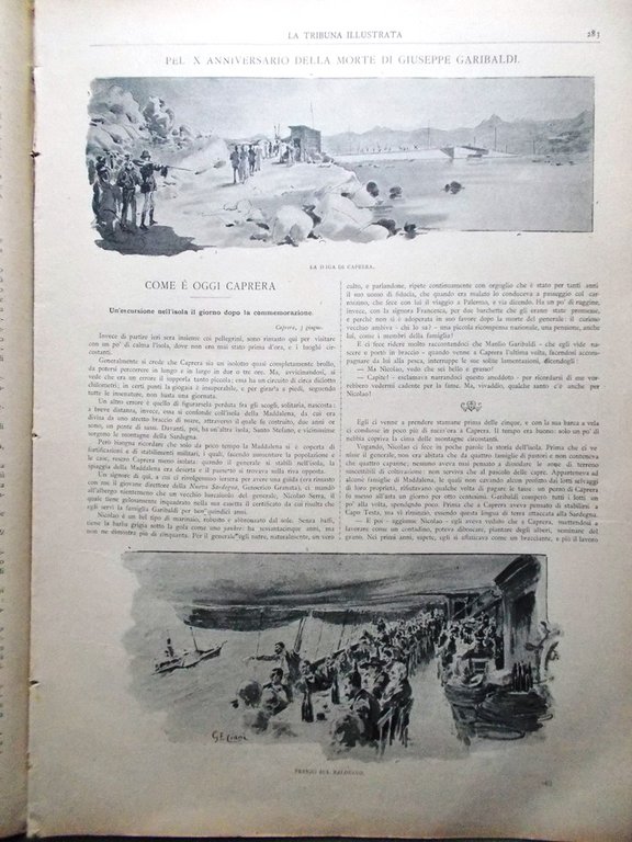La Tribuna Illustrata 12 Giugno 1892 Anniversario Garibaldi Duse Monte …