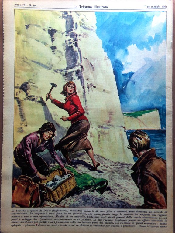 La Tribuna Illustrata 12 Maggio 1963 Grotta Romito Hugo Modi …