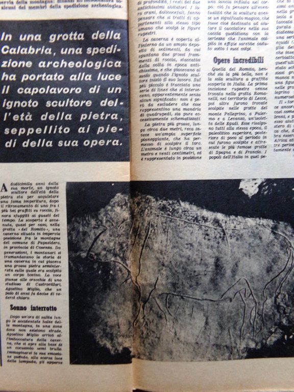 La Tribuna Illustrata 12 Maggio 1963 Grotta Romito Hugo Modi …