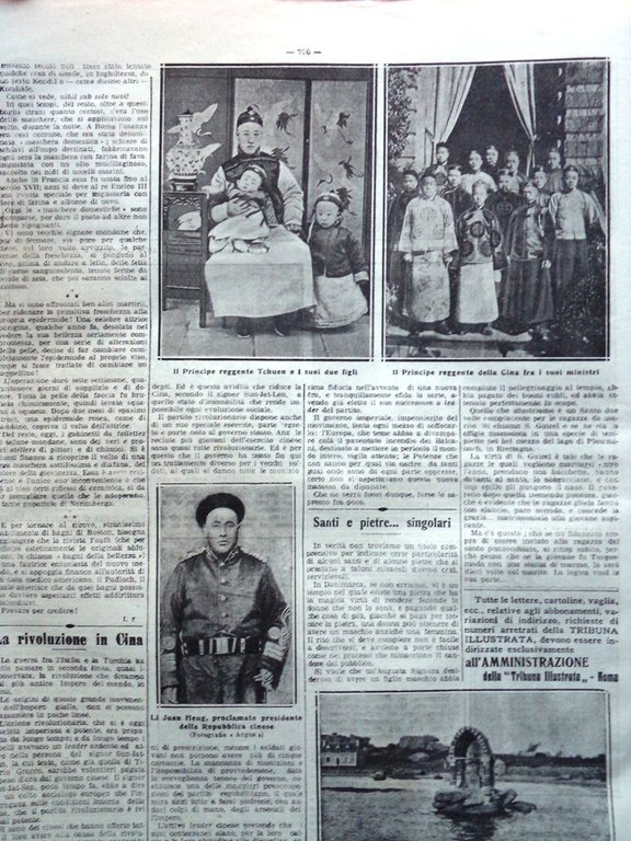 La Tribuna Illustrata 12 Novembre 1911 Rivoluzione in Cina Massa …