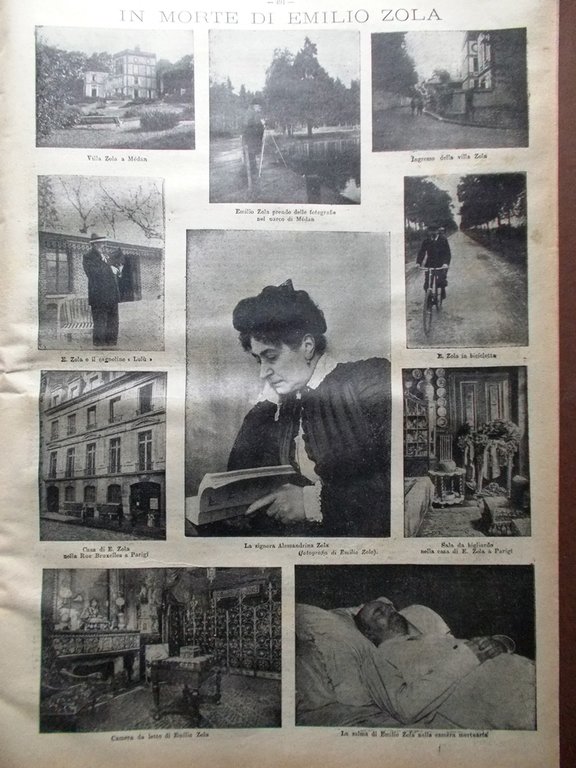 La Tribuna Illustrata 12 Ottobre 1902 Morte di Emile Zola …