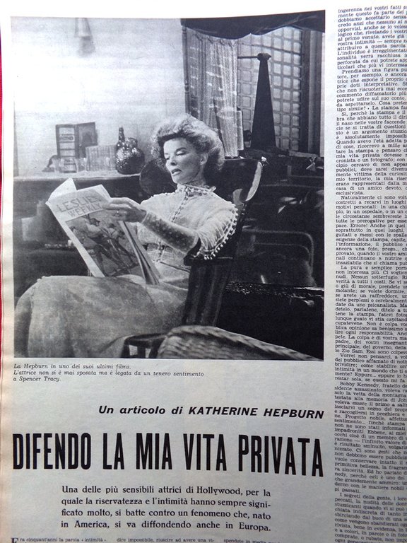 La Tribuna Illustrata 12 Settembre 1965 Trevi Hepburn Spazio Concilio …