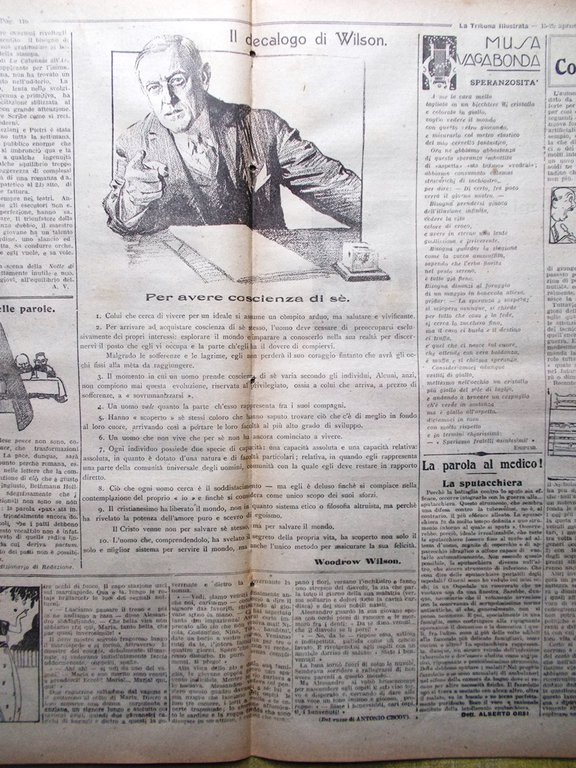La Tribuna Illustrata 13 Aprile 1919 Decalogo Wilson Ballough Vittorio …