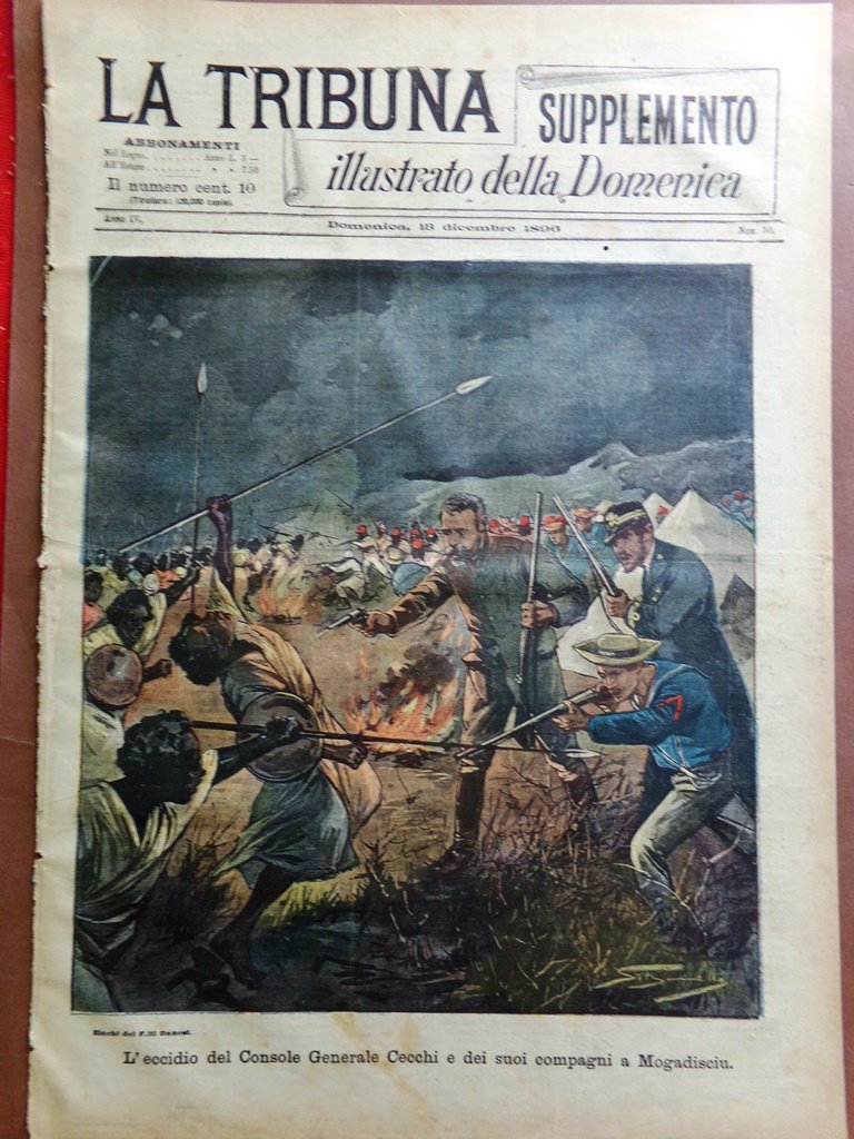 La Tribuna Illustrata 13 Dicembre 1896 Contessa Lara Eccidio Mogadiscio …