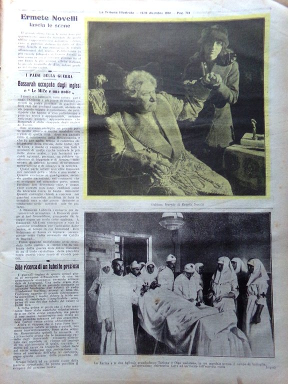 La Tribuna Illustrata 13 Dicembre 1914 WW1 Ermete Novelli Mikado …