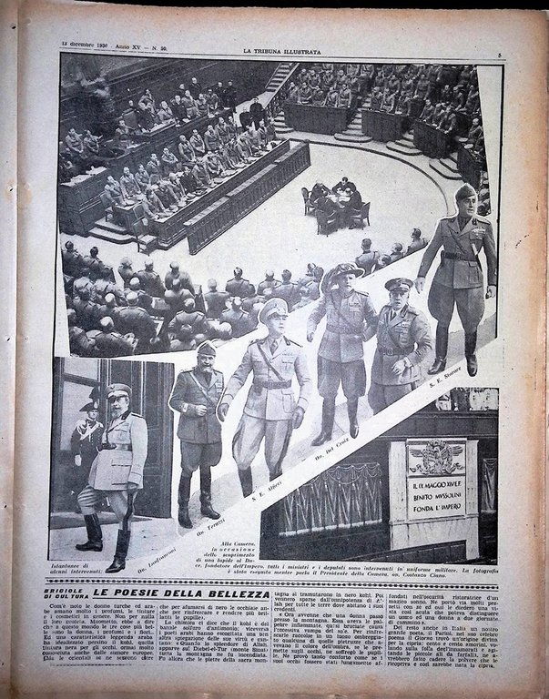 La Tribuna Illustrata 13 Dicembre 1936 Duce Battaglie per Madrid …