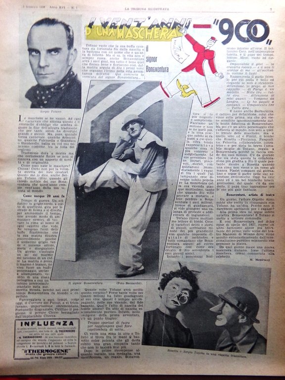 La Tribuna Illustrata 13 Febbraio 1938 Bonaventura Melozzo Cervello Mussolini