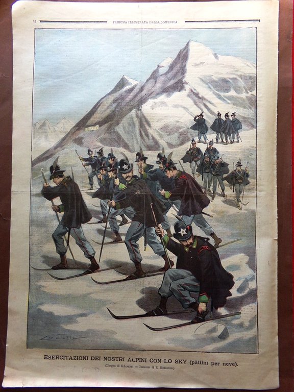 La Tribuna Illustrata 13 Gennaio 1901 Finali Monteverde Alpini Quirinale …
